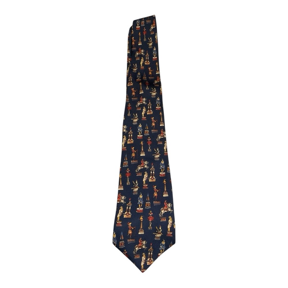 Men’s Salvatore Ferragamo silk tie with Elizabathian Chess pattern, one size